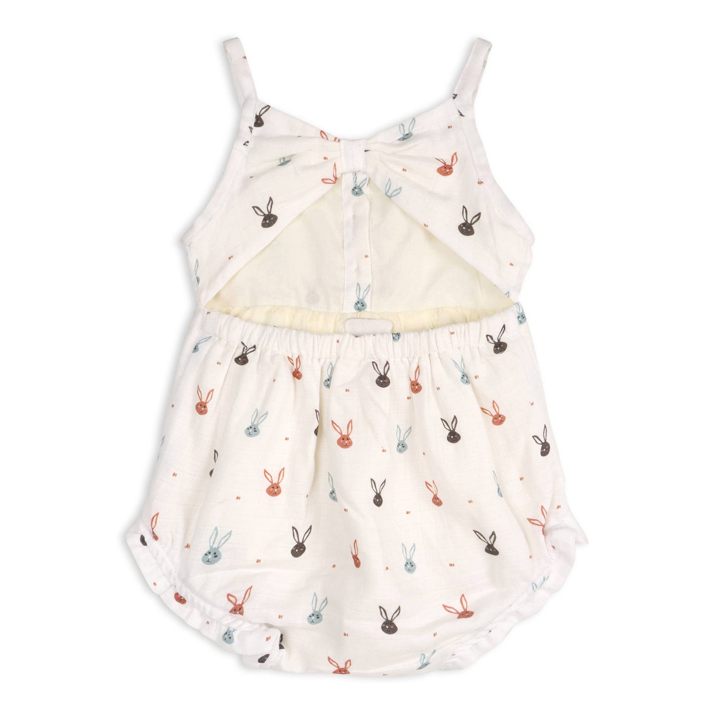 Mini Bunnies Strap & Ruffle Short Baby Romper + Headband Set