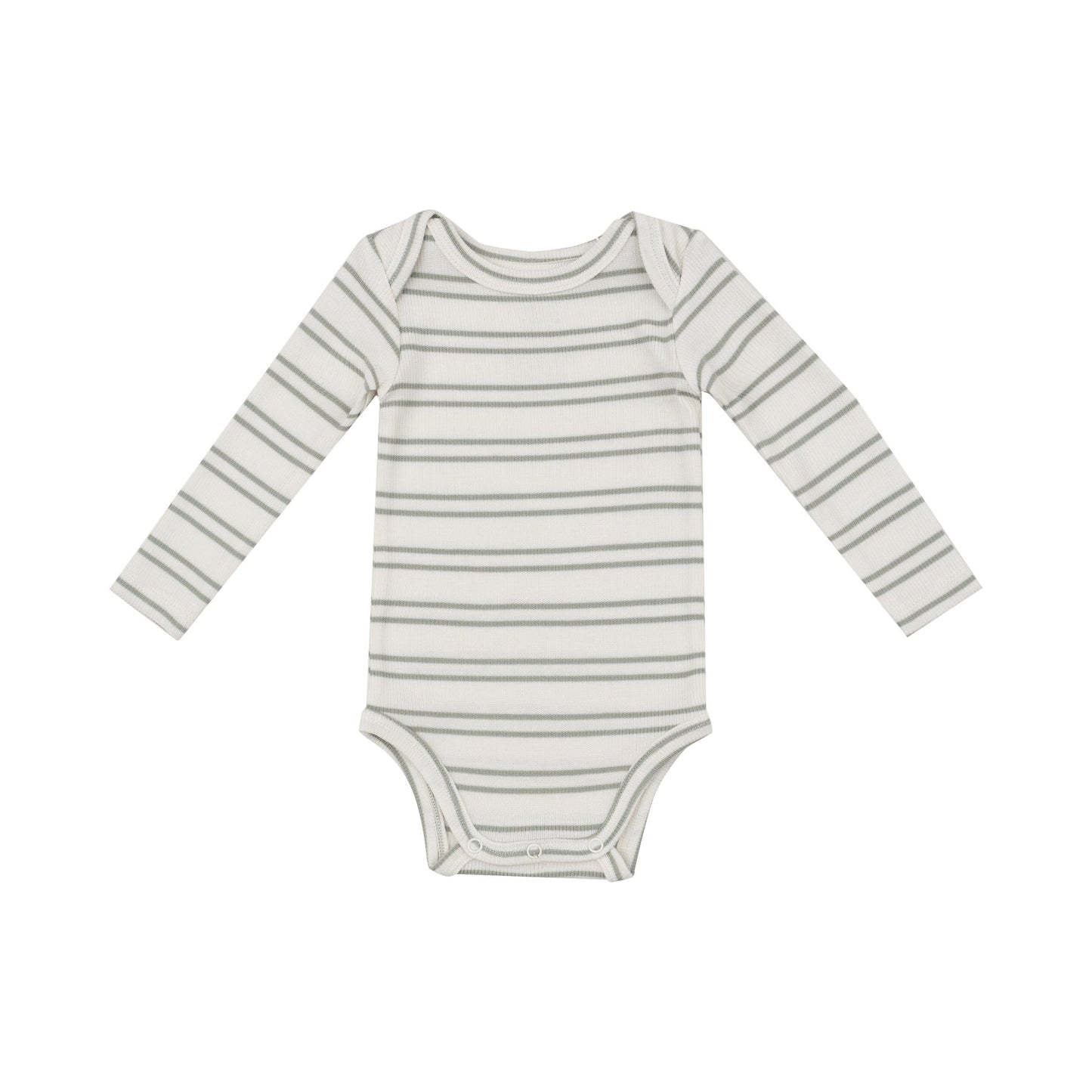 Ribbed Stripe Baby Bodysuit: Sage