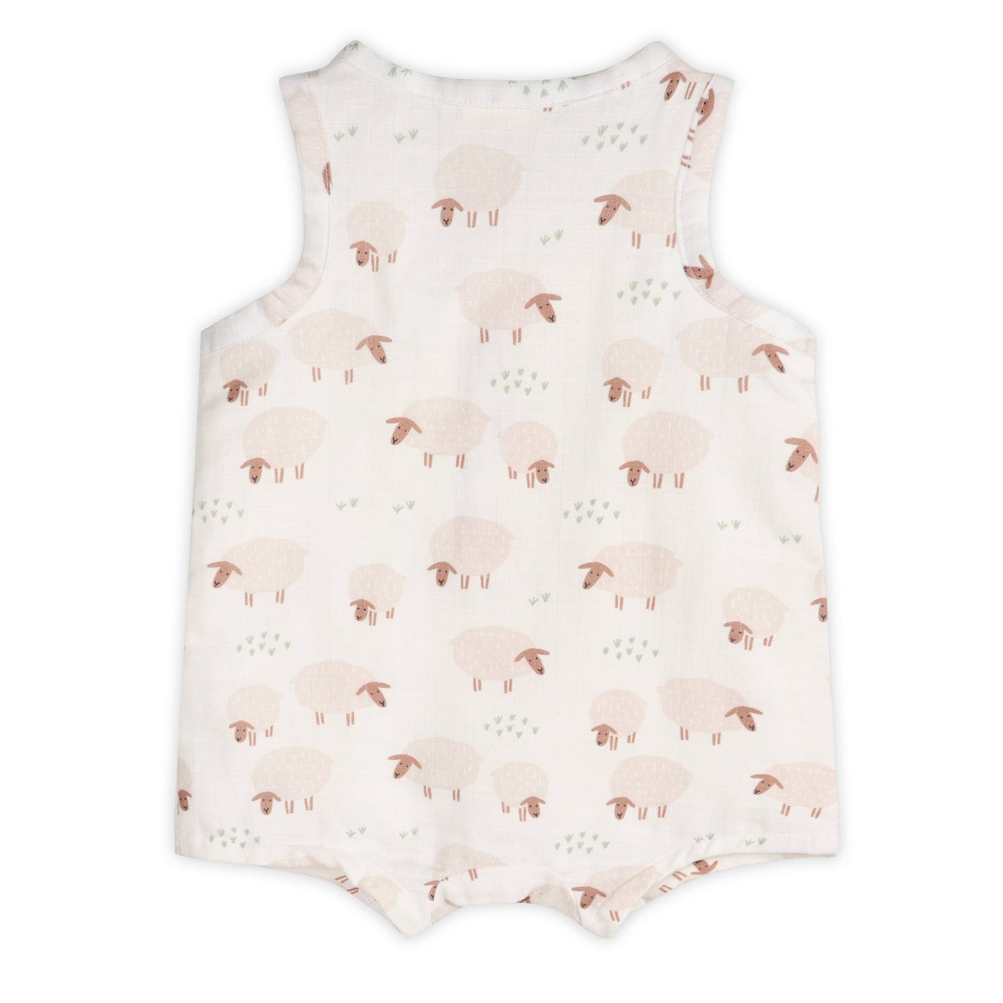 Sheep Sleeveless Baby Romper (Organic Muslin)