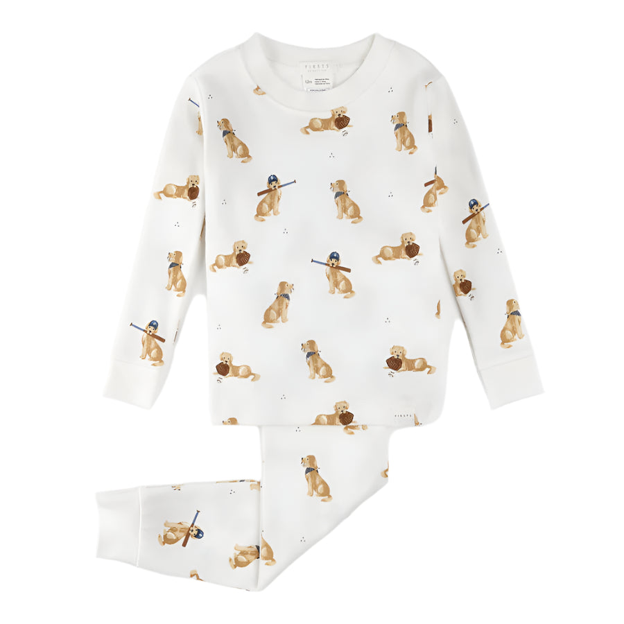 2Pc Baby Pajama Set: Golden Retriever