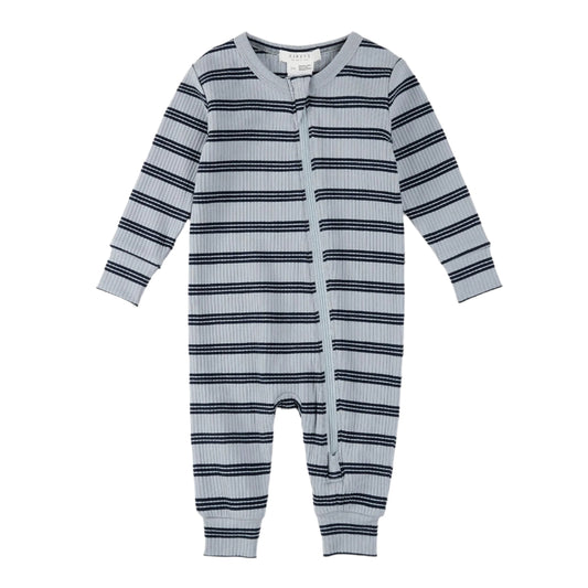 Blue Multi Stripe Modal Rib Sleeper