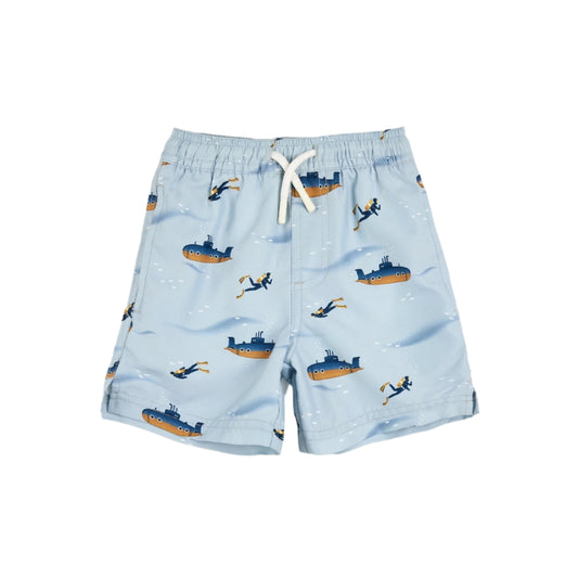 Blue Scuba Swim Trunks