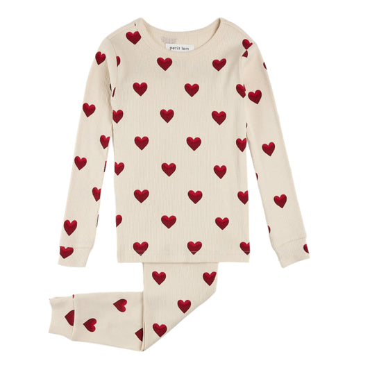 Heart Print 2Pc Baby Pajama Set