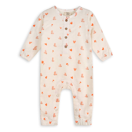 Butterfly Love Long Sleeve Baby Jumpsuit (Organic Muslin)