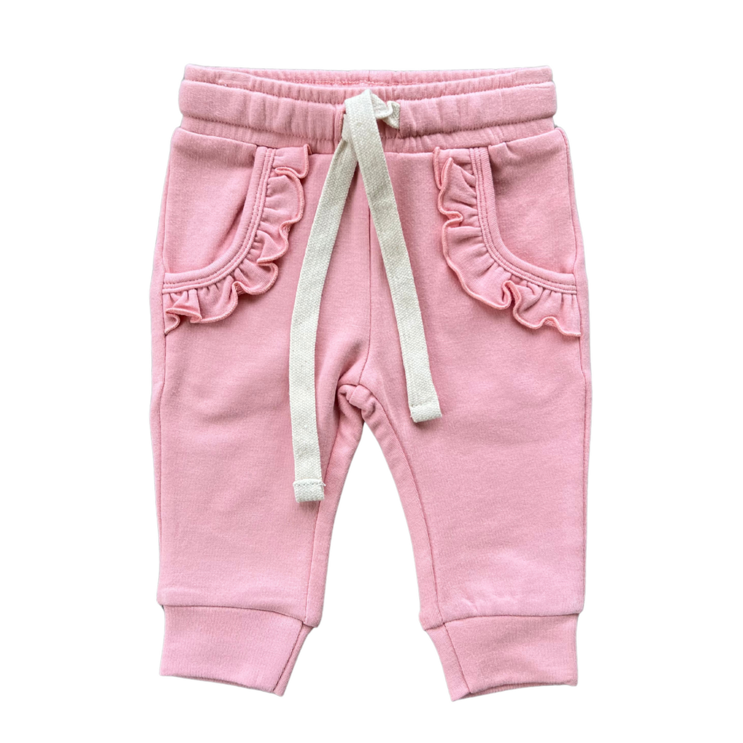 Girl's Ruffle Joggers: Mellow Rose