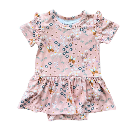 Butterfly Garden Short Sleeve Bodysuit Dres