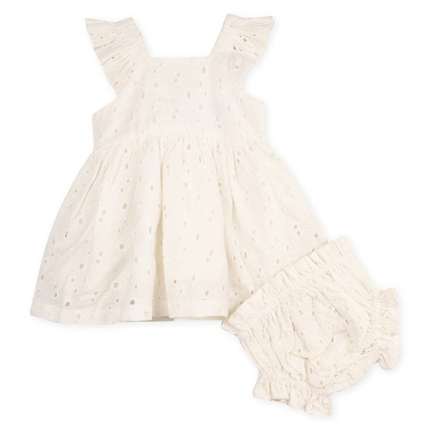 Lily Schiffli Floral Baby Girl Dress & Bloomer (Organic)