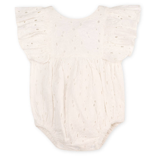 Luna Schiffli Ruffle & Bow Romper