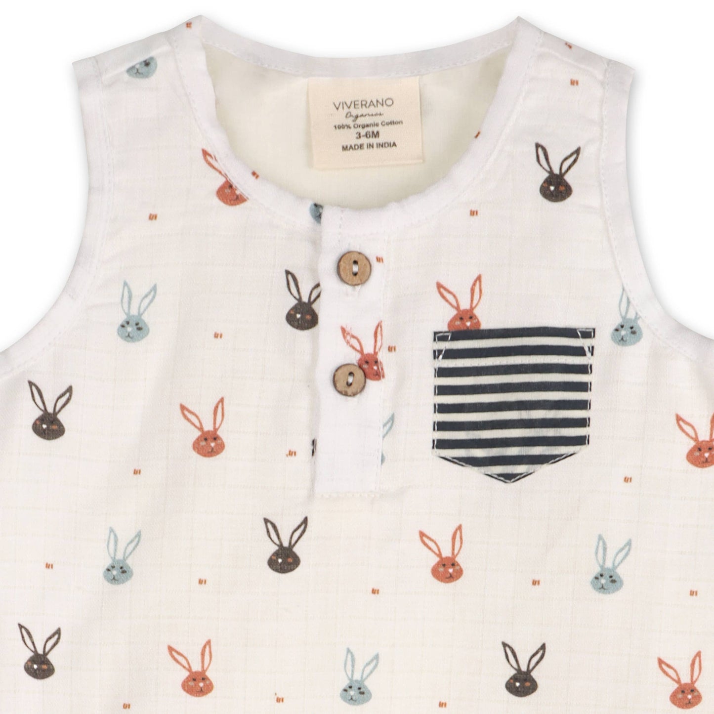 Mini Bunnies Short Baby Romper (Organic Muslin)