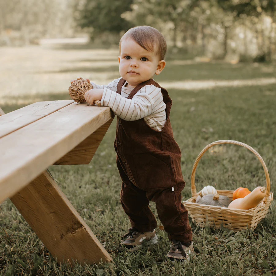 Mustang Corduroy Baby Overall Set: Brown