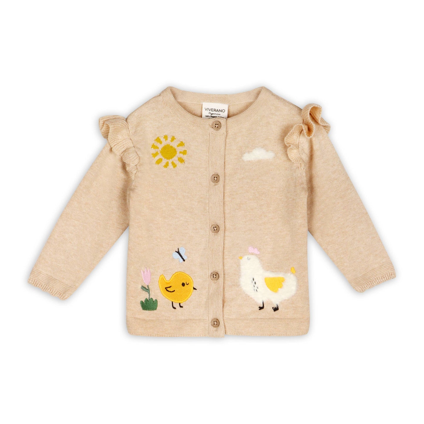 Chicken Little Embroidered Cardigan