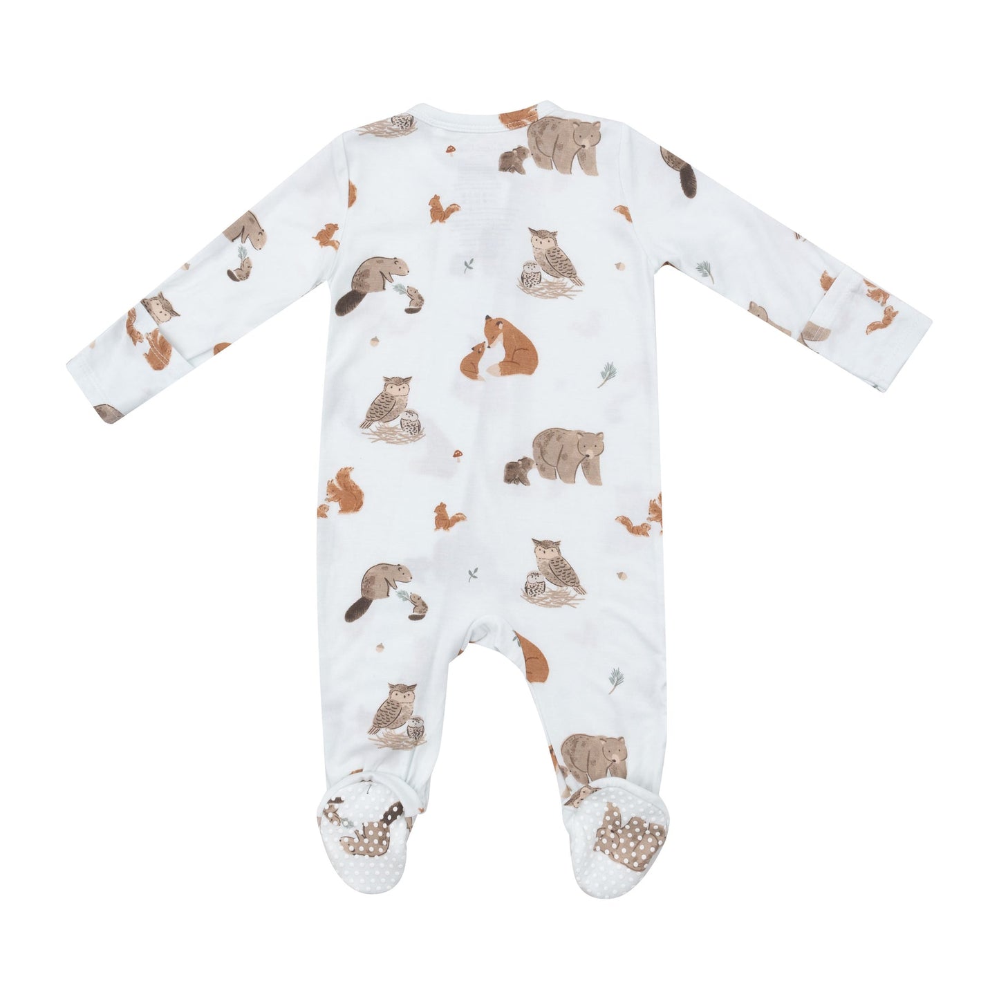 Mixed Woodland Animals Blue: 2 Way Zipper Footie