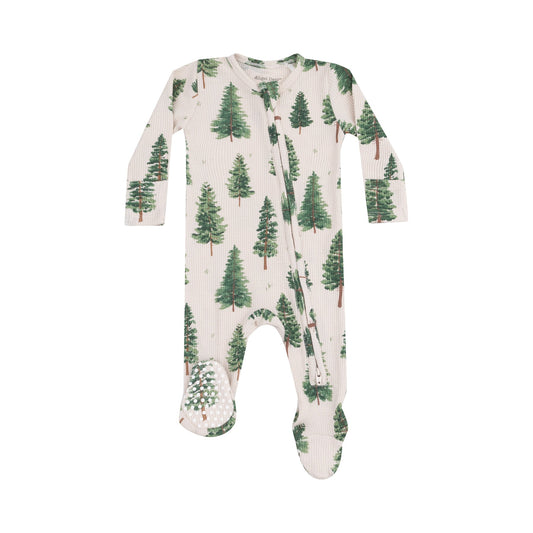 Forest Trees: 2 Way Zipper Footie