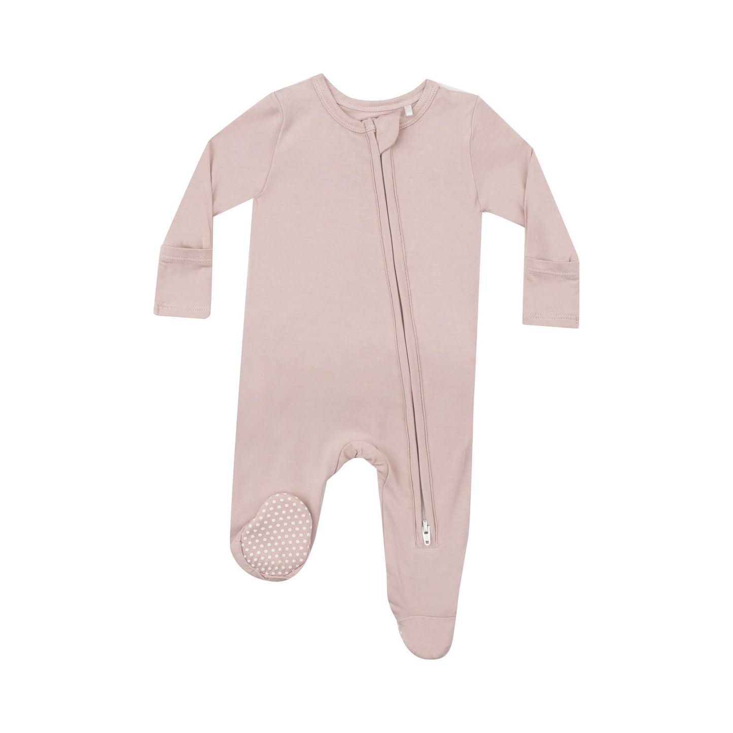 Sepia Rose - 2 Way Zipper Ruffle Baby Footie: Pink