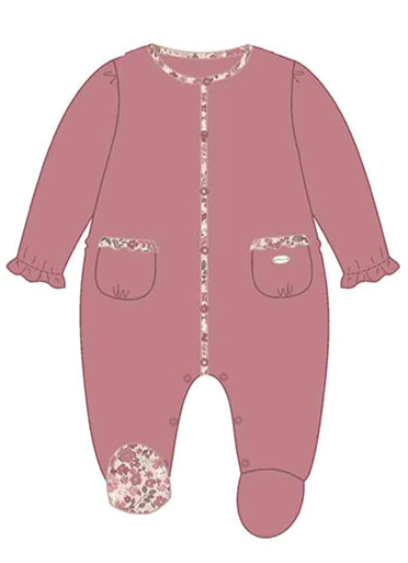 Pink Solid Baby Footie