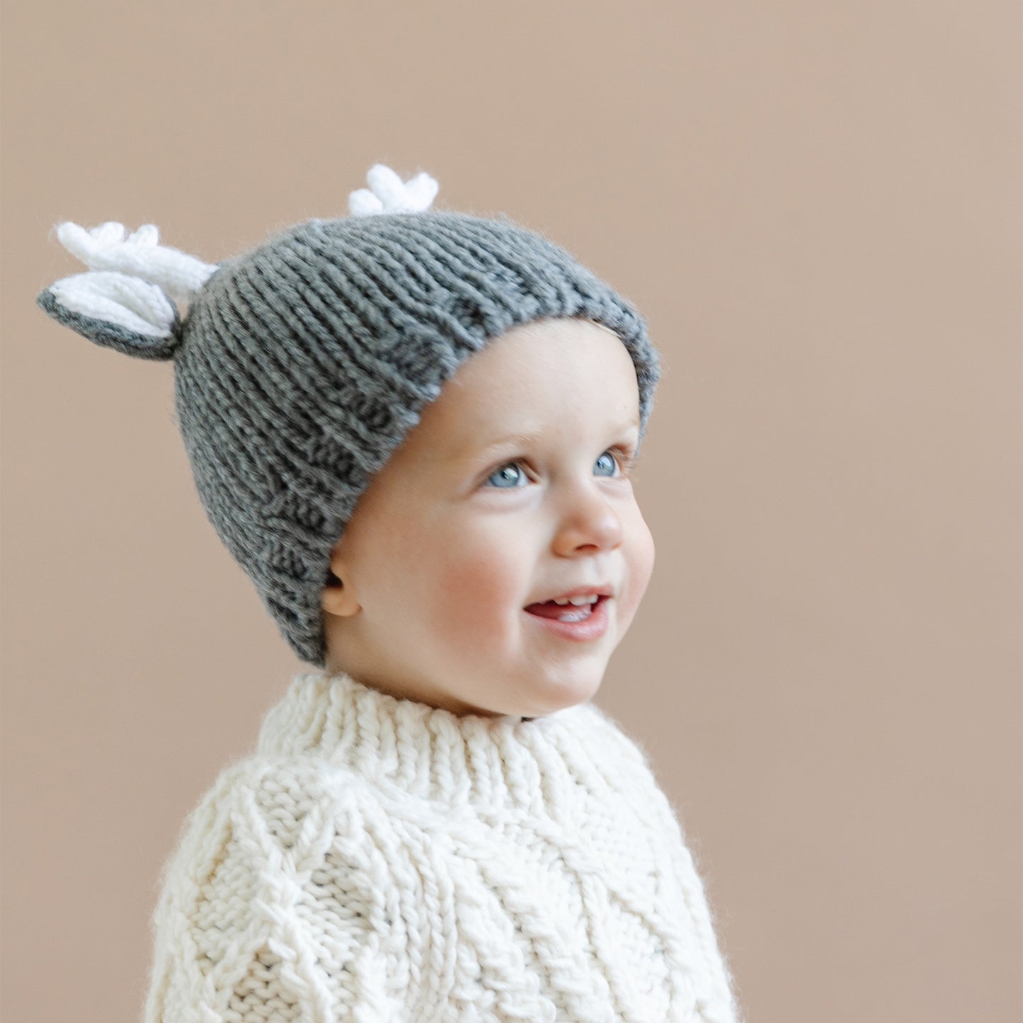 Hartley Deer Beanie: Gray