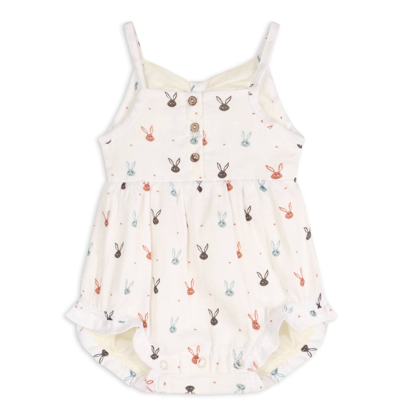 Mini Bunnies Strap & Ruffle Short Baby Romper + Headband Set