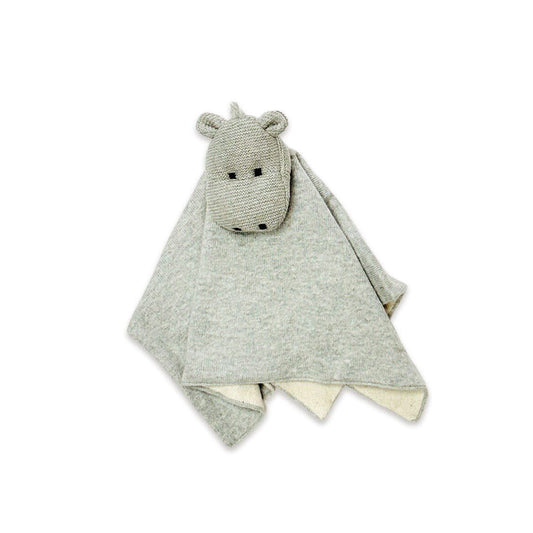 Hippo - Organic Baby Lovey Security Blanket: Grey Heather