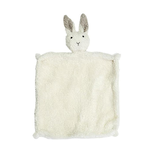 Organic Sherpa Lovey Baby Security Blanket Cuddle Cloth Bunny: Stone