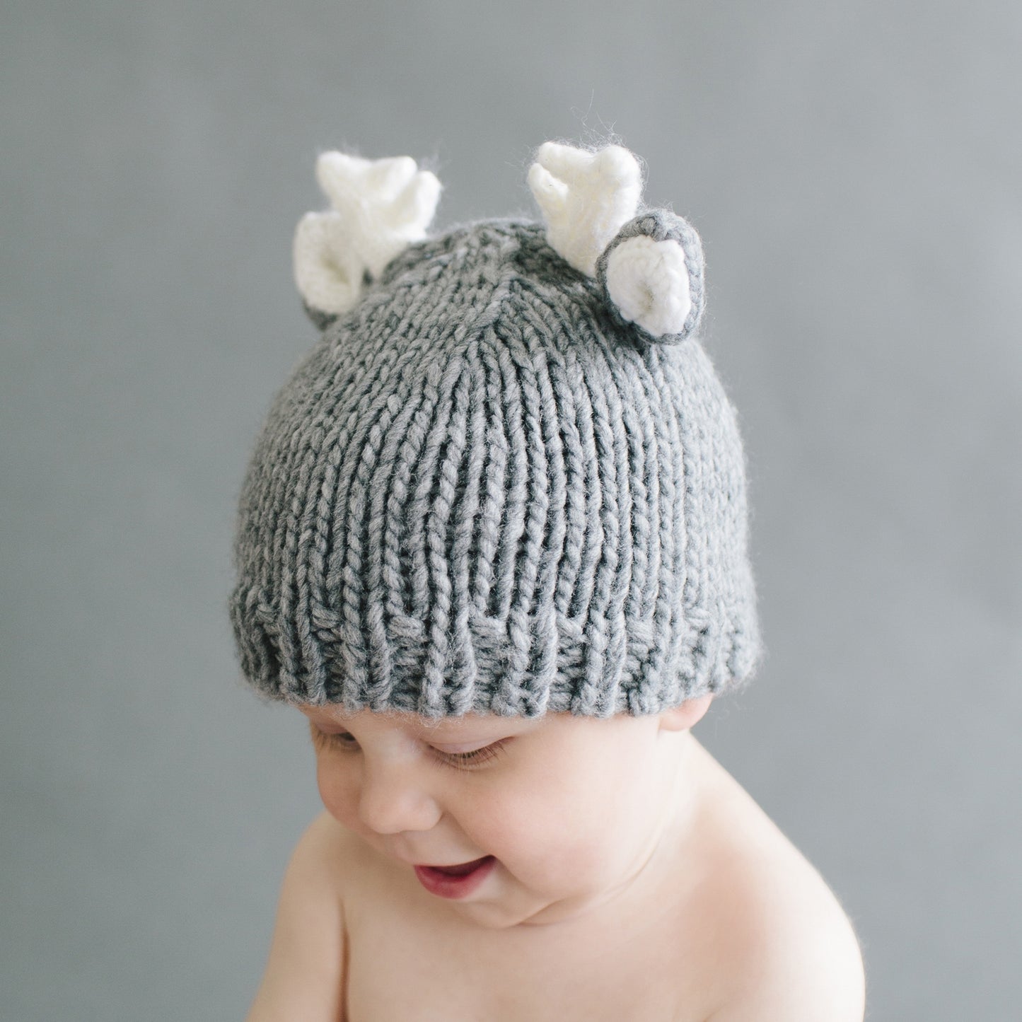 Hartley Deer Beanie: Gray