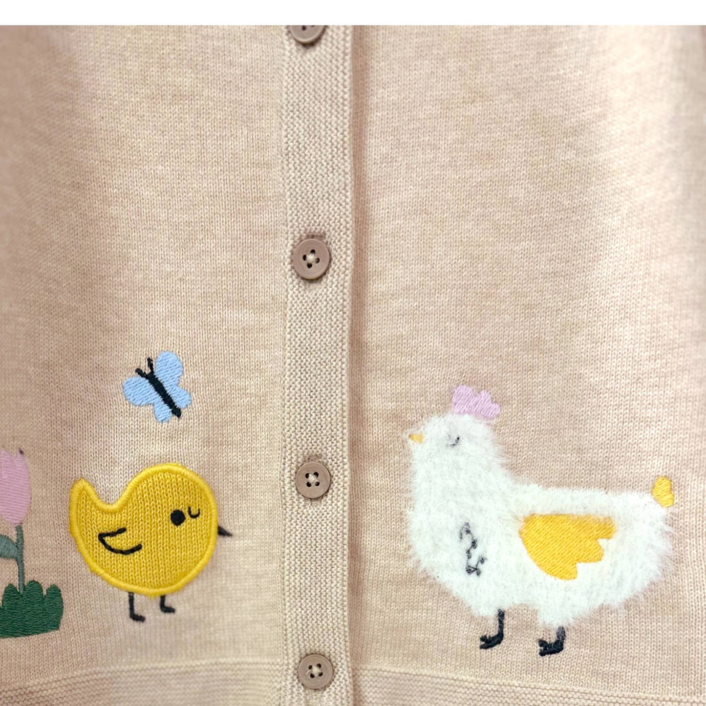 Chicken Little Embroidered Cardigan