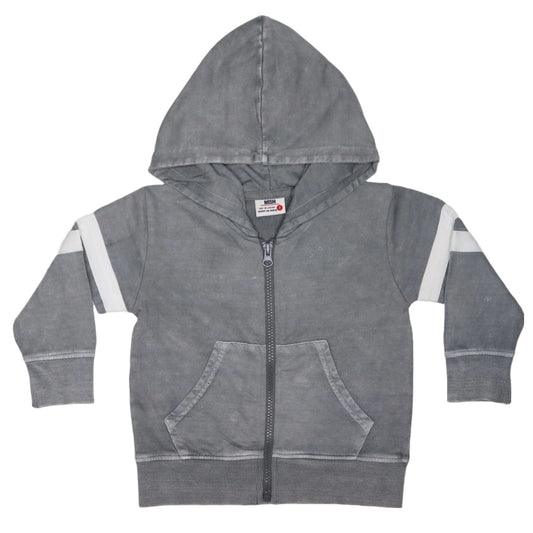 Zip Hoody with White Taping: Coal