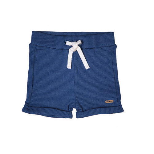 Ribbed Shorts: Midnight Blue