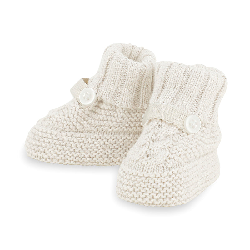 Heather Milk Knit Baby booties