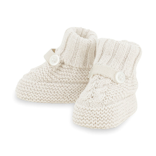 Heather Milk Knit Baby booties