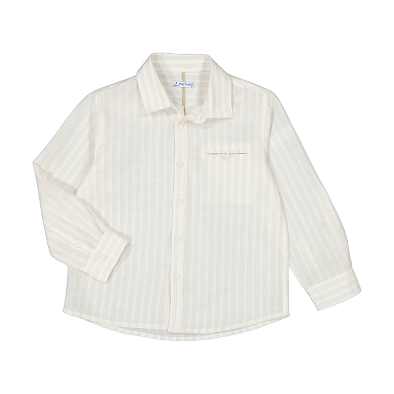 Tan Stripes Linen Shirt