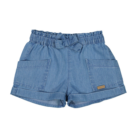 Light Jean Shorts with Bow