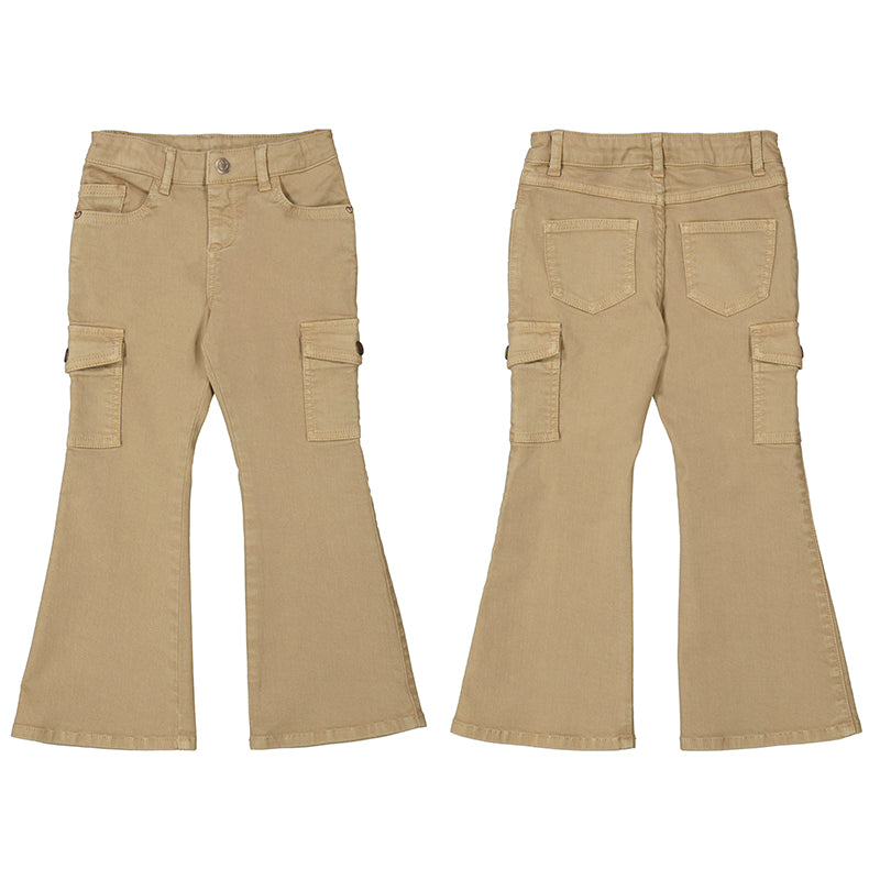 Girls Brown Flared cargo pants