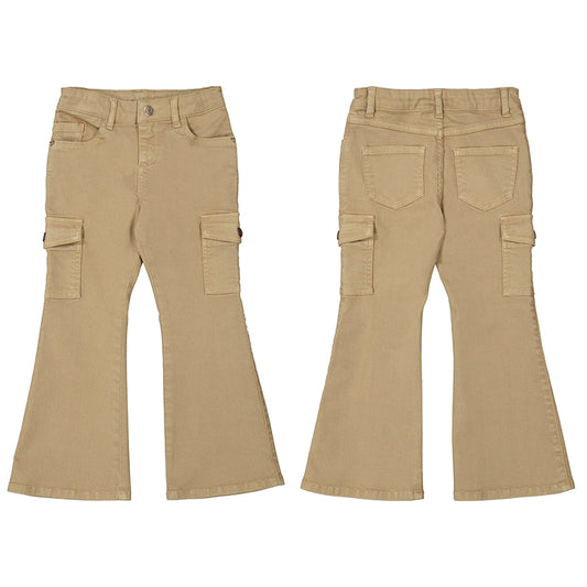 Girls Brown Flared cargo pants