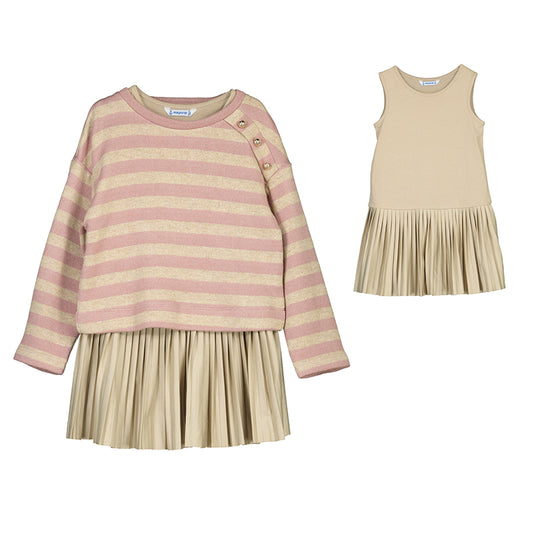 Rose Stripe Girls Dress