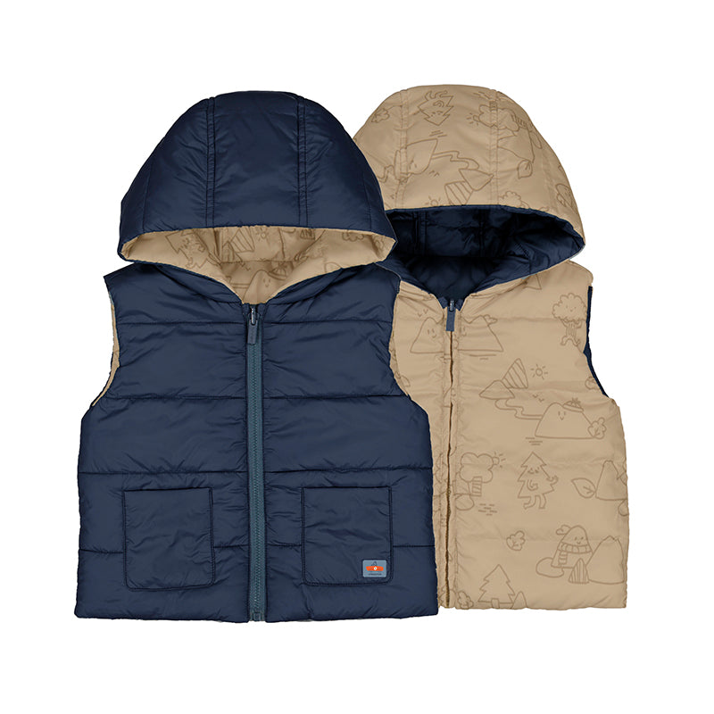 Navy Reversible Baby vest