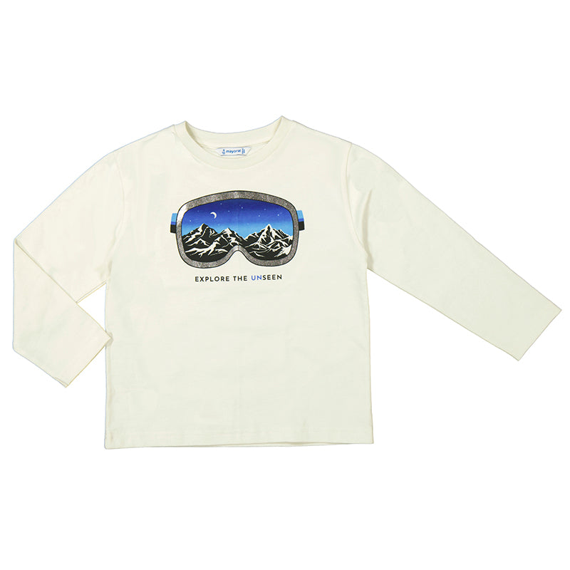 Boys Snow L/s t-shirt silver print