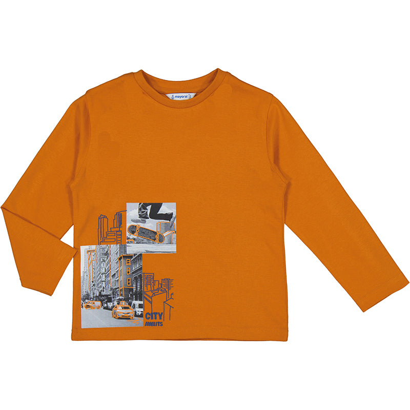 Boys L/s t-shirt  "city awaits"