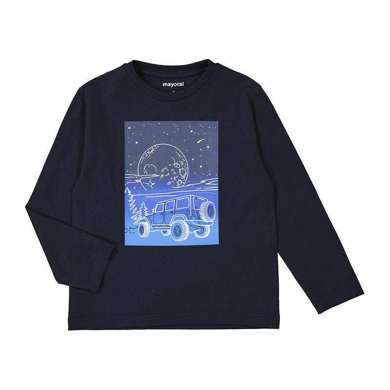 Boys Blue black L/s t-shirt glow in the dark