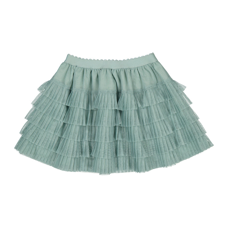 Girls Jade Pleated tulle skirt