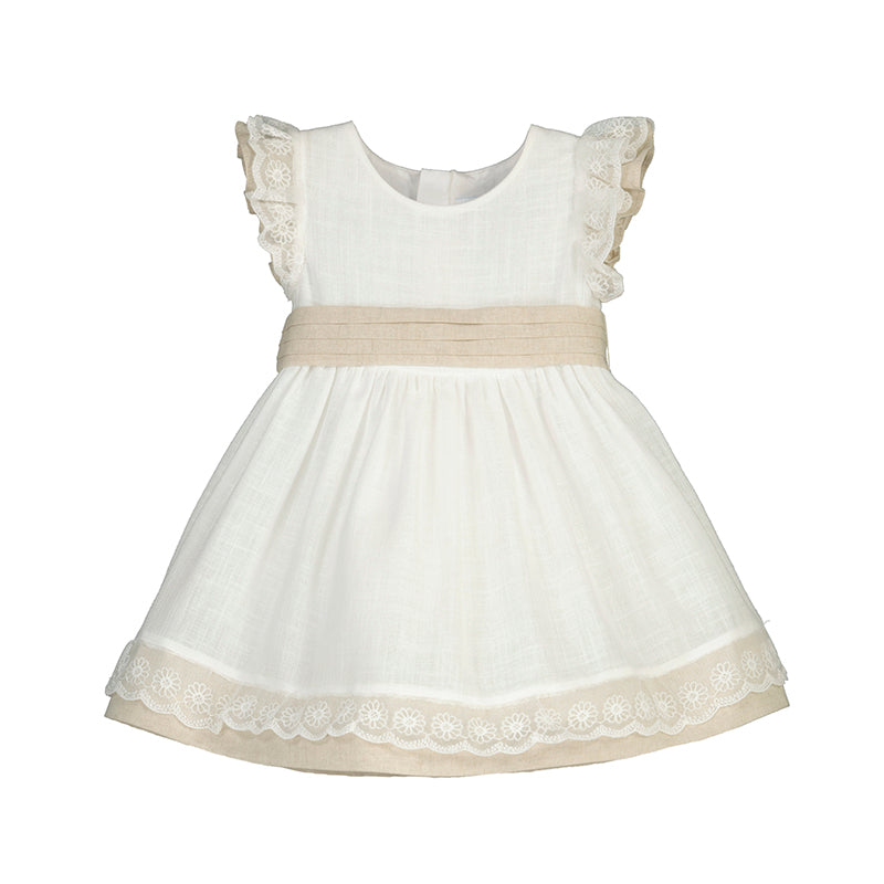 Mixed Neutrals Linen Baby Dress