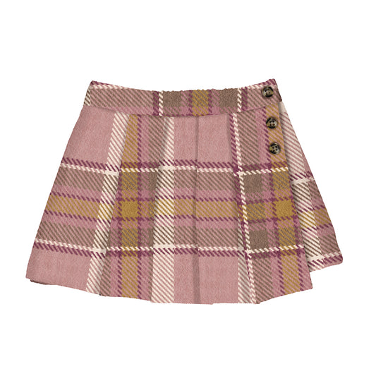 Girls Rose Plaid Skirt