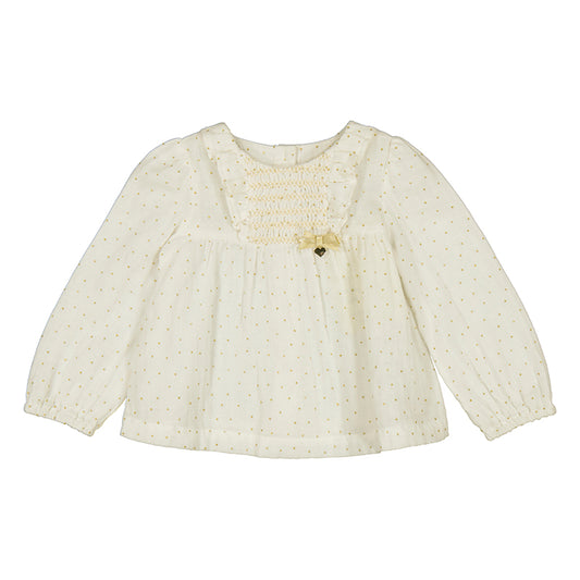 Natural Champagne Gauze Baby Blouse