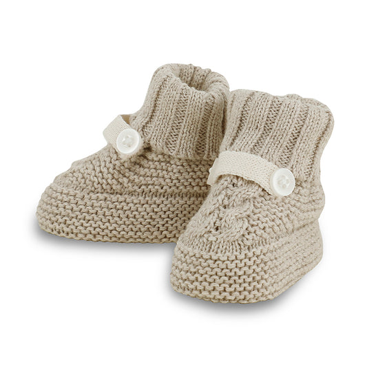 Heather Walnut Knit Baby booties