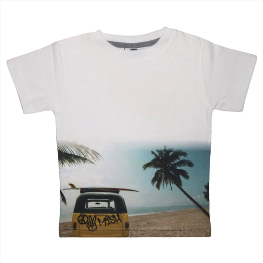 Beach Photo Real Tee: White