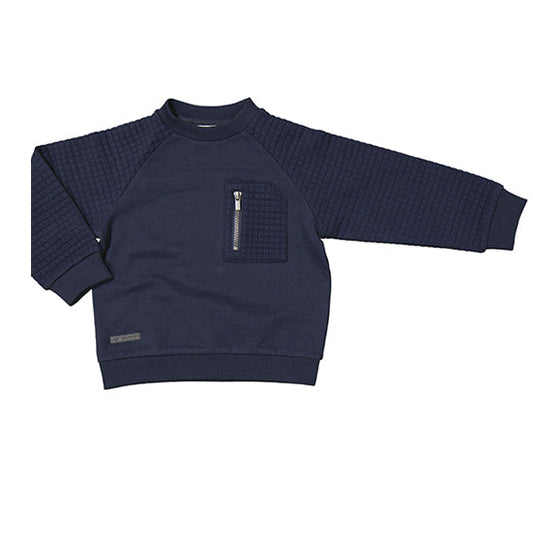 Navy Padded Crew Neck