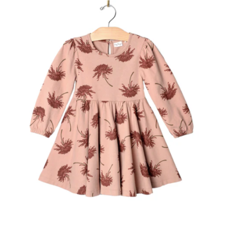 Girls Twirl Dress- Combed Jersey: Chrysanthemum