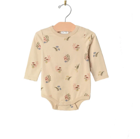 Baby Bodysuit- Combed Jersey: Mushrooms