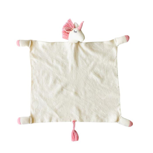 Unicorn - Organic Baby Lovey Security Blanket Cuddle Cloth: Natural