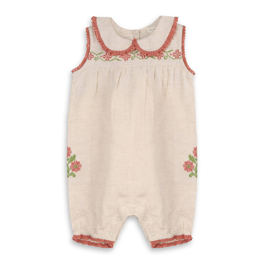 Poppy Floral Embroidered Romper