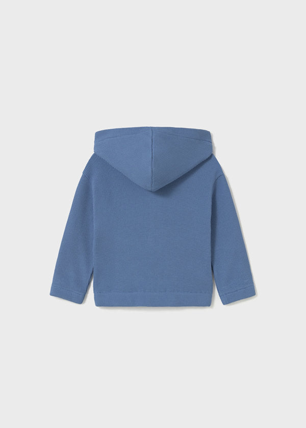 Ribbed Sailboat Hoodie: Capri blue